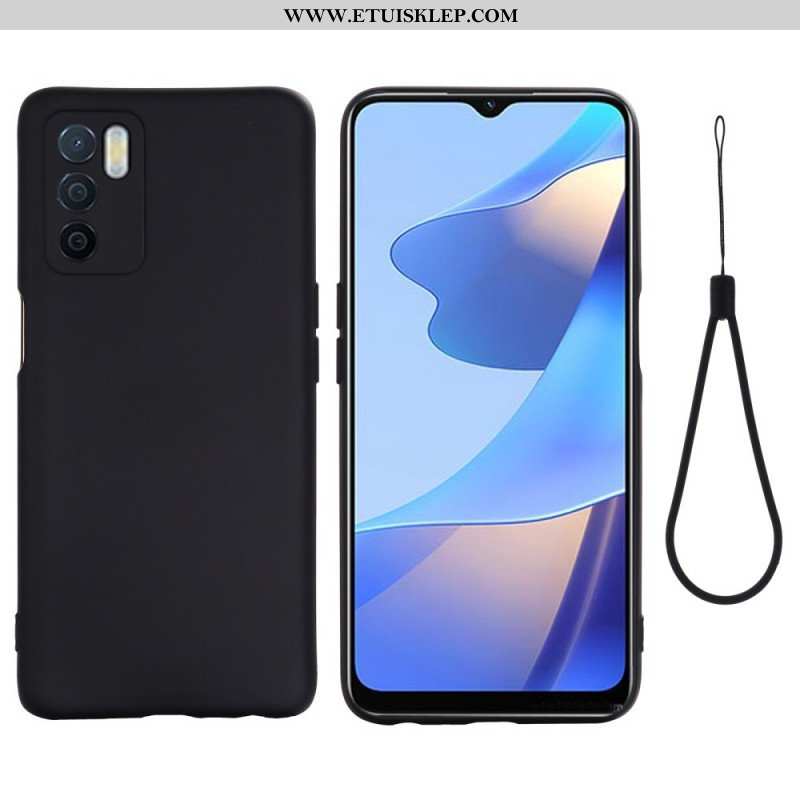 Etui do Oppo A16 / A16s Płynny Silikon Ze Smyczą